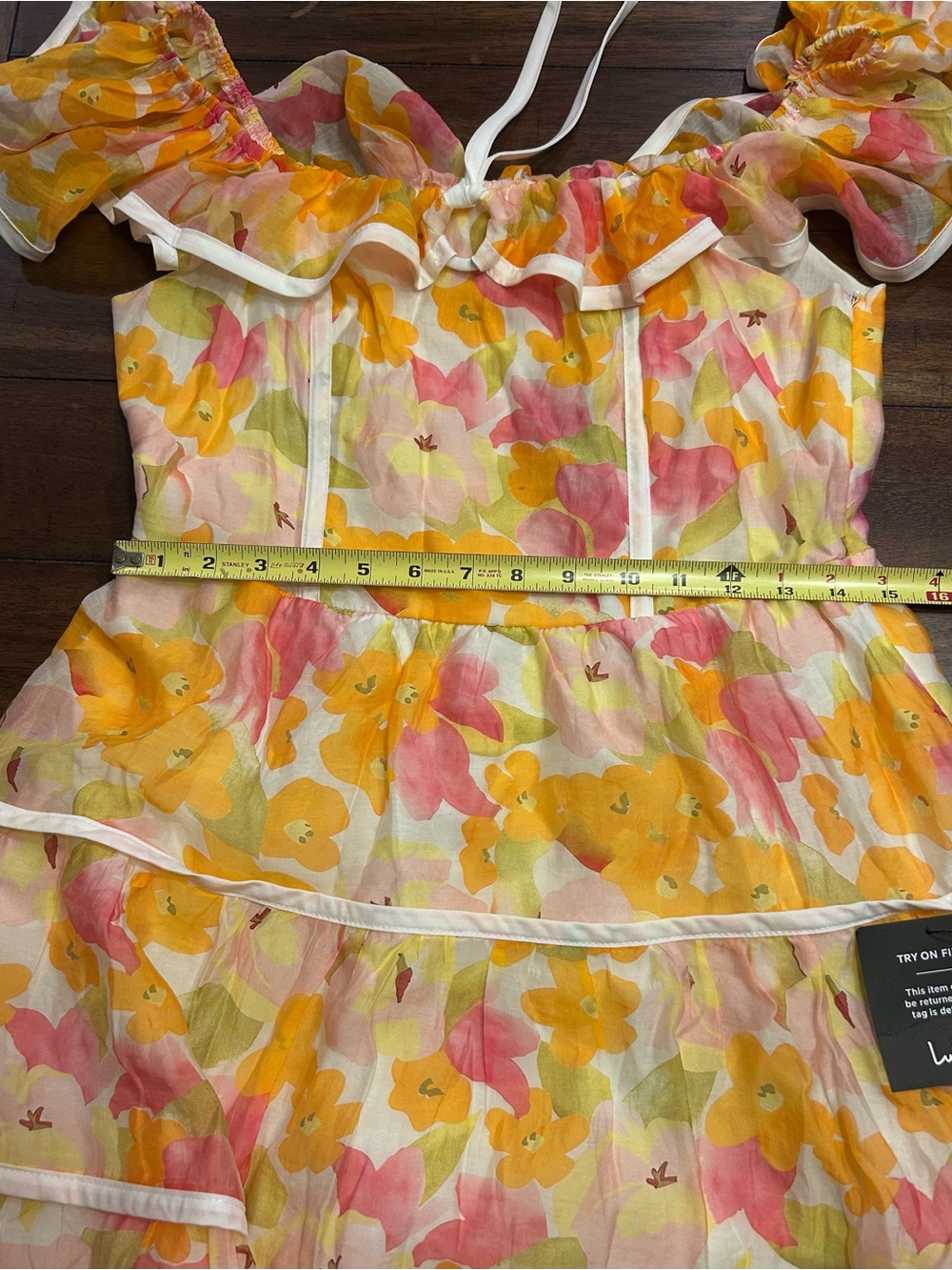 Lulus Mini Dress Size Medium Cutest Instinct Floral Halter Cold-Shoulder NEW - Picture 8 of 16